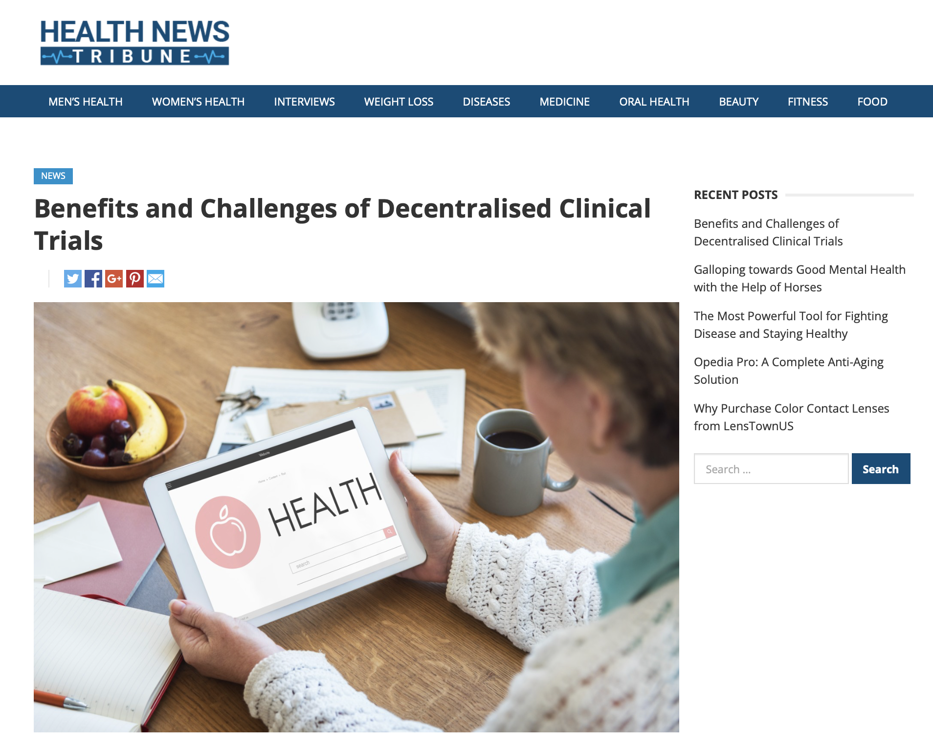 Featured on Health News Tribute: “Benefits and Challenges of Decentralised Clinical Trials”
